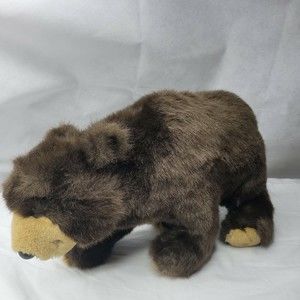 16" Bank Of The West Plush Brown Bear Stuffed Animal Realistic Eyes Missing
